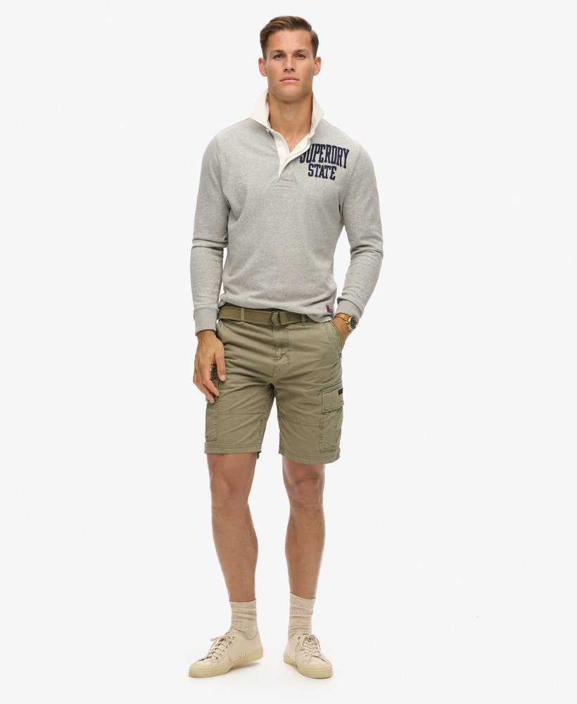 grube szorty cargo w kolorze oliwkowym khaki