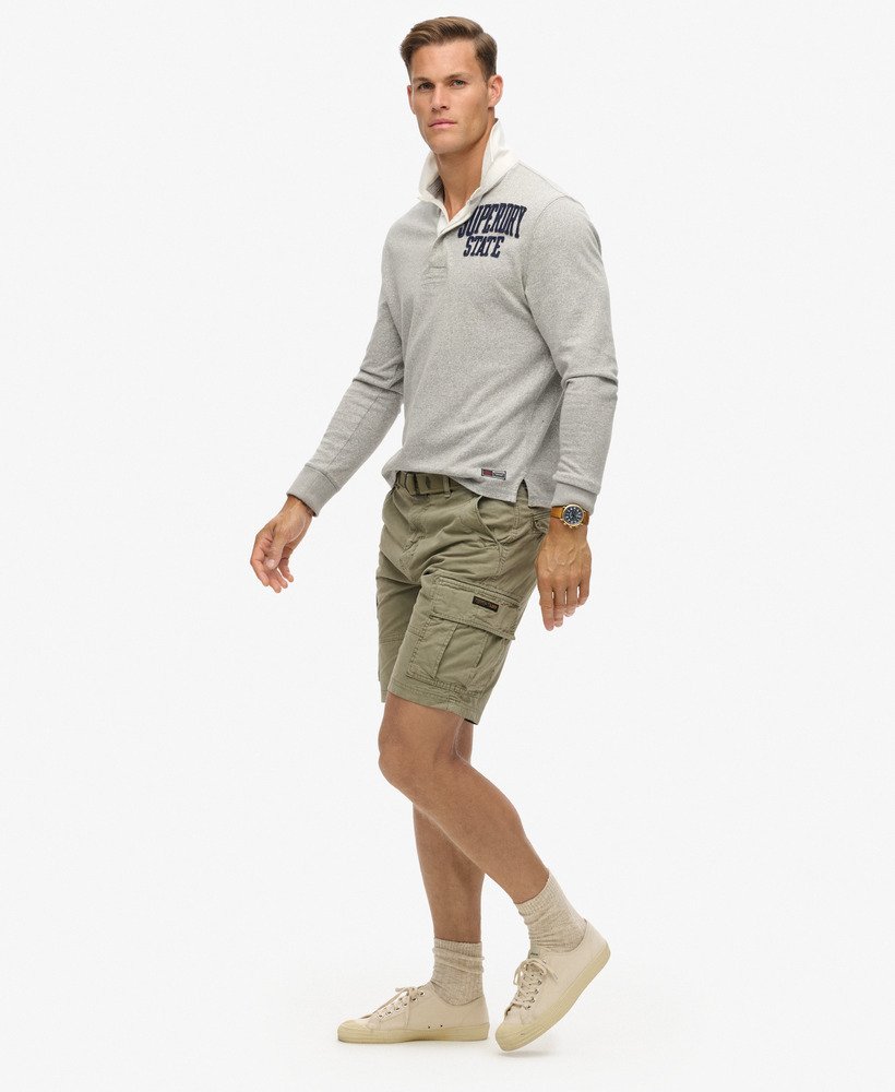 grube szorty cargo w kolorze oliwkowym khaki