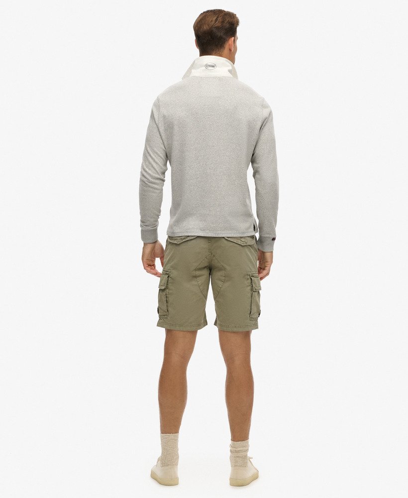 grube szorty cargo w kolorze oliwkowym khaki
