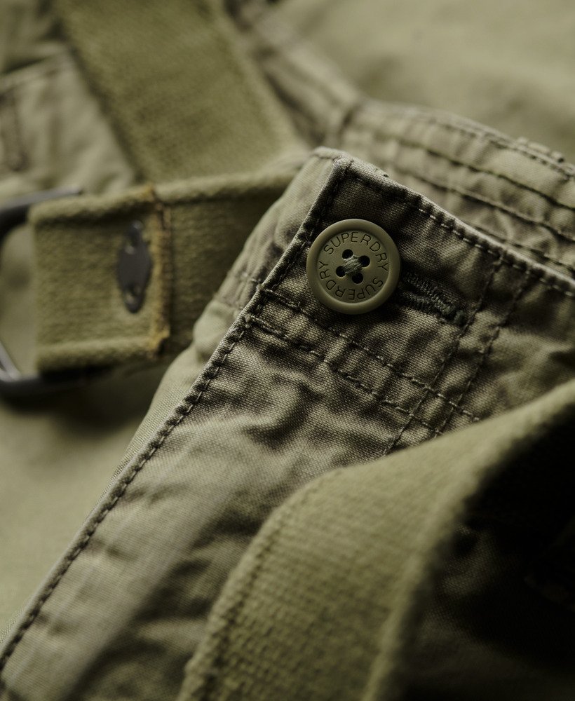 grube szorty cargo w kolorze oliwkowym khaki