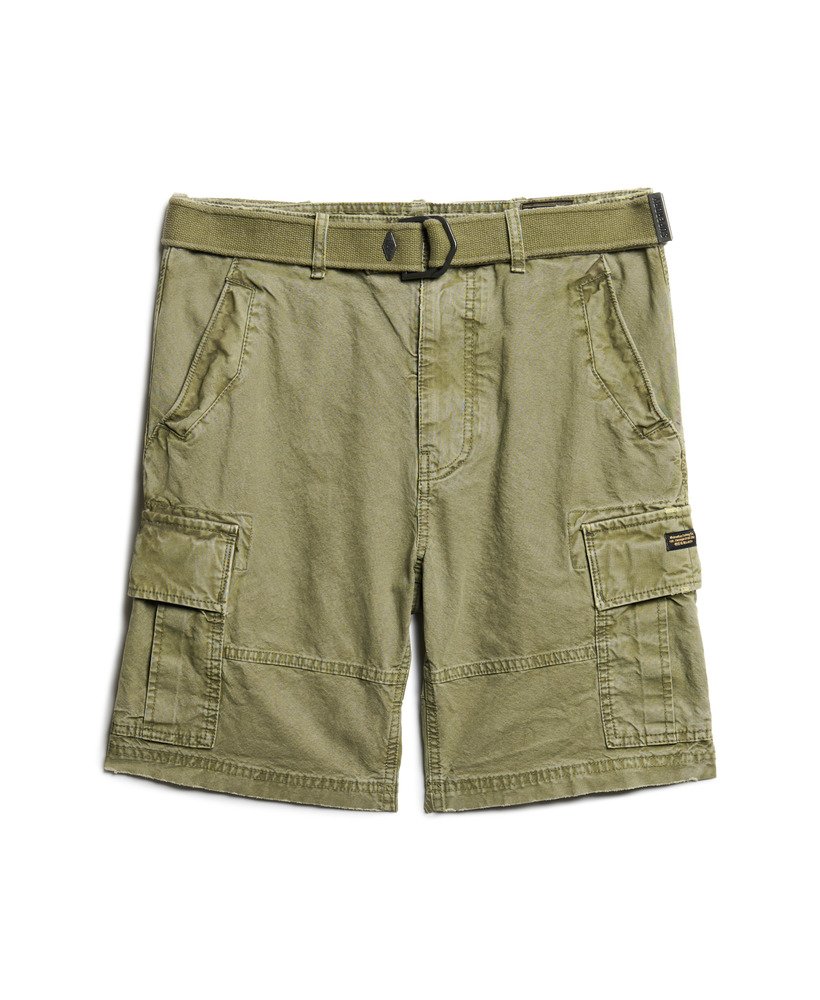 grube szorty cargo w kolorze oliwkowym khaki