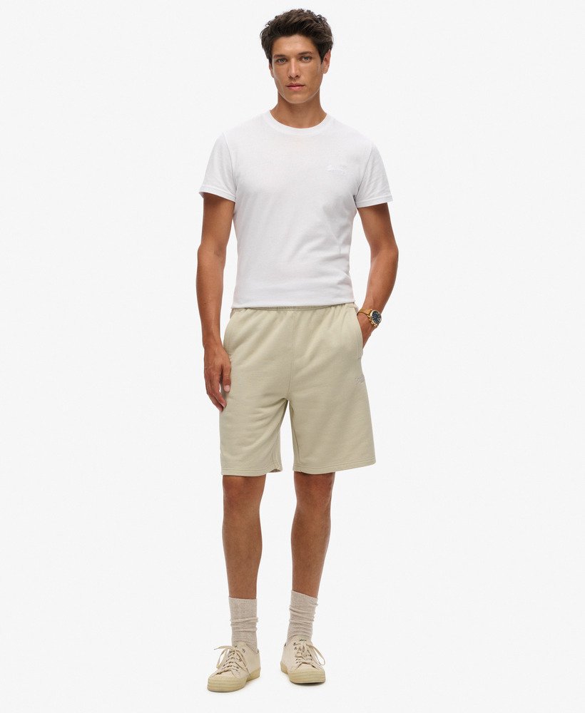 szorty essential logo jersey w kolorze jasnego kamiennego beżu