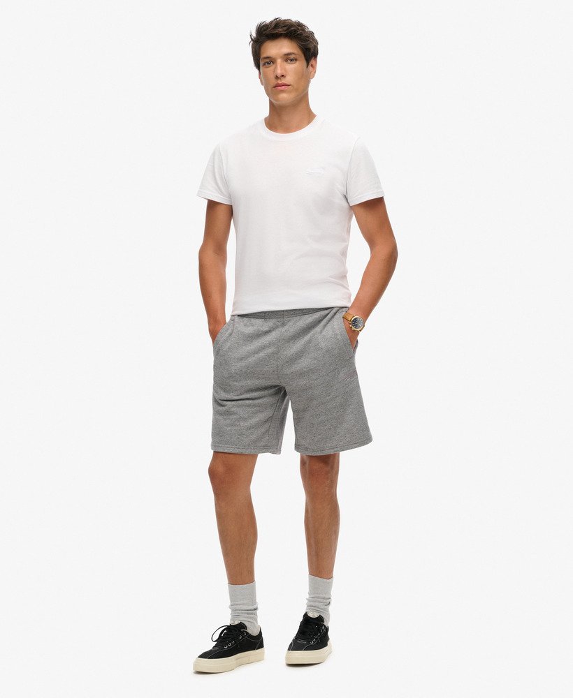 szorty essential logo jersey w kolorze ciemnoszarym z plamką melanżową