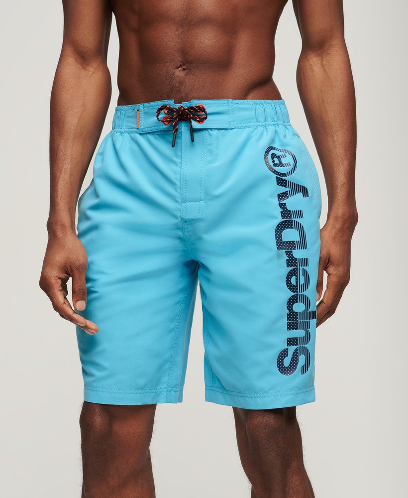 klasyczne szorty typu boardshorts w kolorze oceanicznym niebieskim