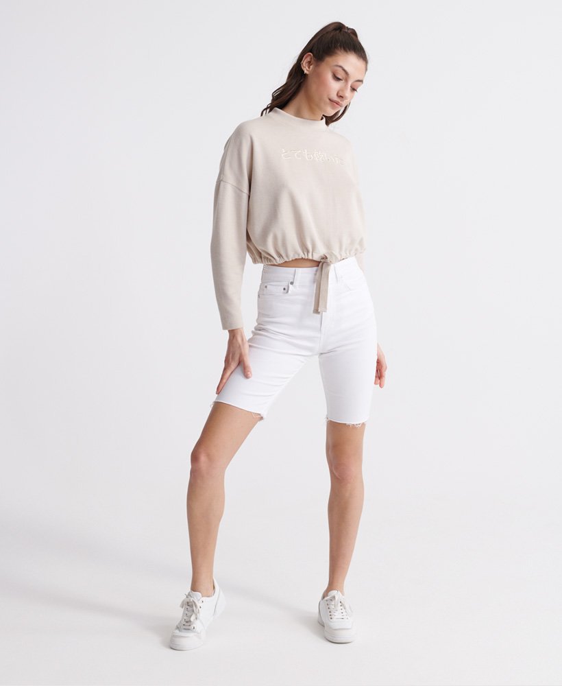 szorty kari long line w kolorze jeansu optic white