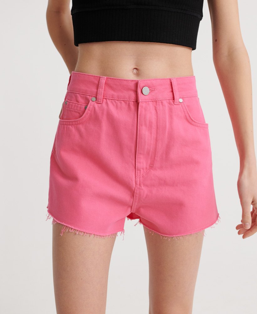 szorty ruby cut off w kolorze fluro rÓŻowym