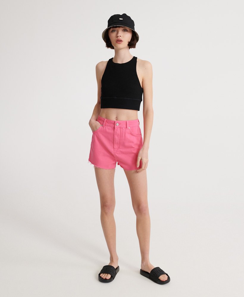 szorty ruby cut off w kolorze fluro rÓŻowym