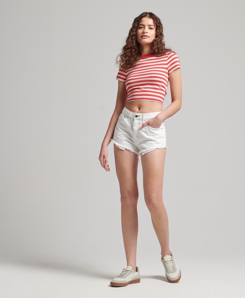 szorty vintage high rise cut off w kolorze optic