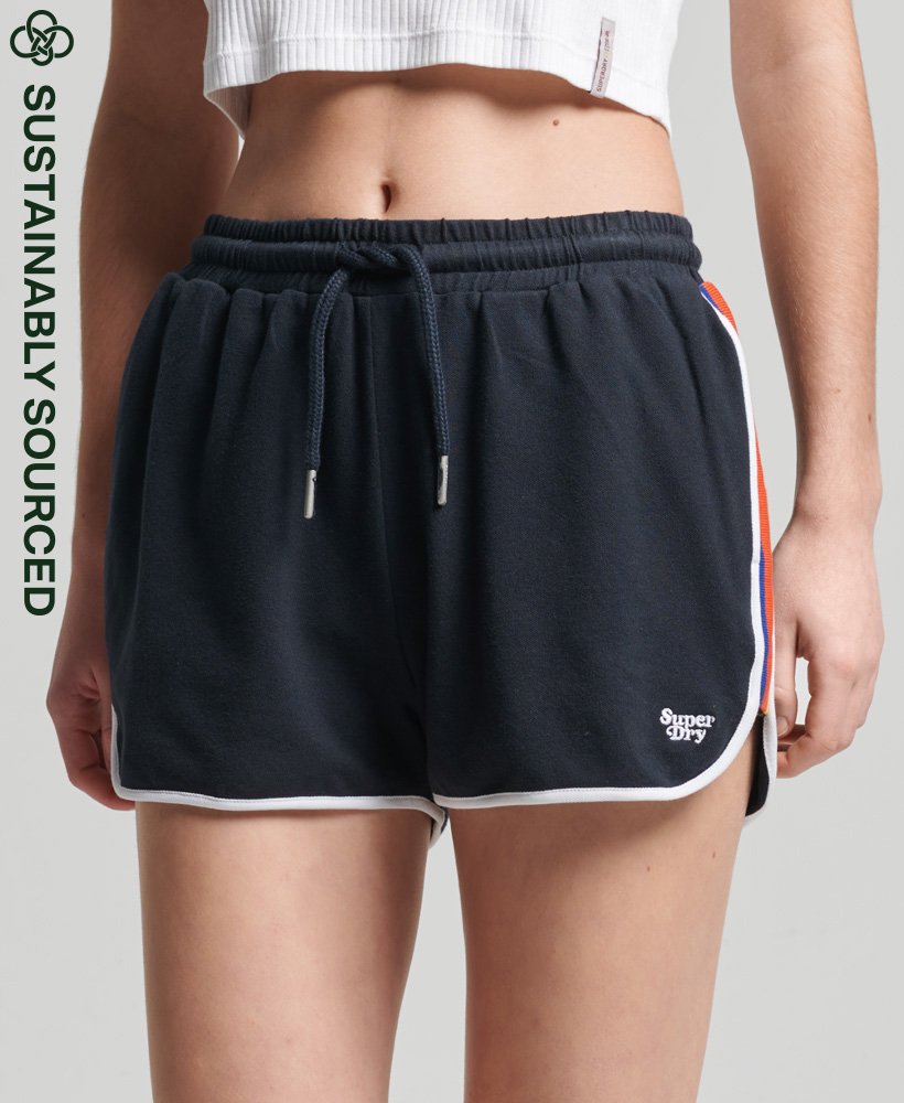 szorty wyścigowe vintage stripe racer z bawełny organicznej w kolorze eclipse navy