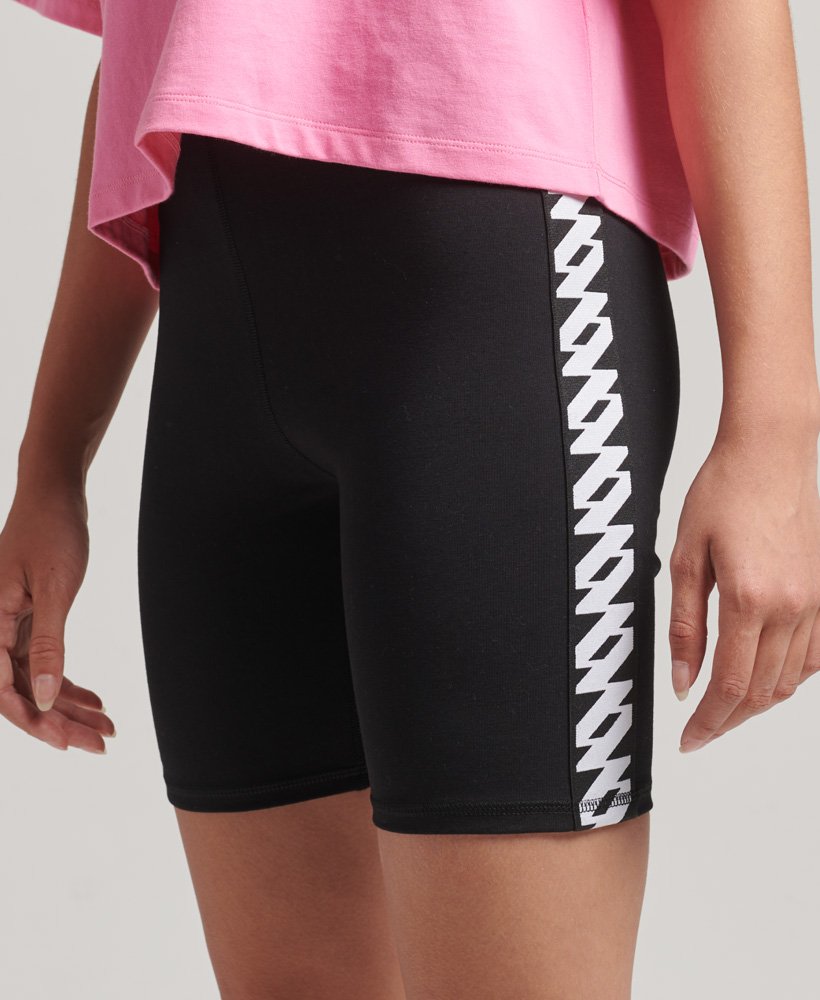 elastyczne spodenki rowerowe z logo w kolorze czarnym