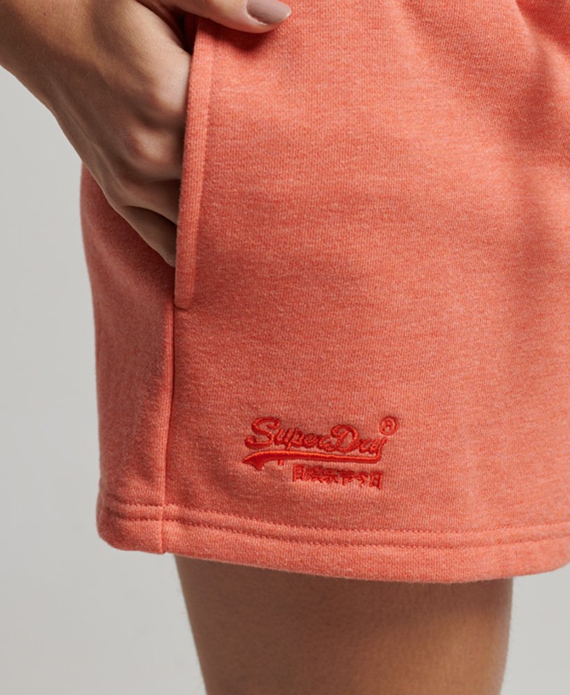 szorty z haftowanym logo w stylu vintage w kolorze koralowym la marl