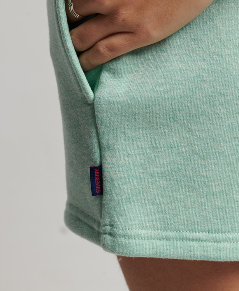 szorty z haftowanym logo w stylu vintage w kolorze miętowym melanżowym