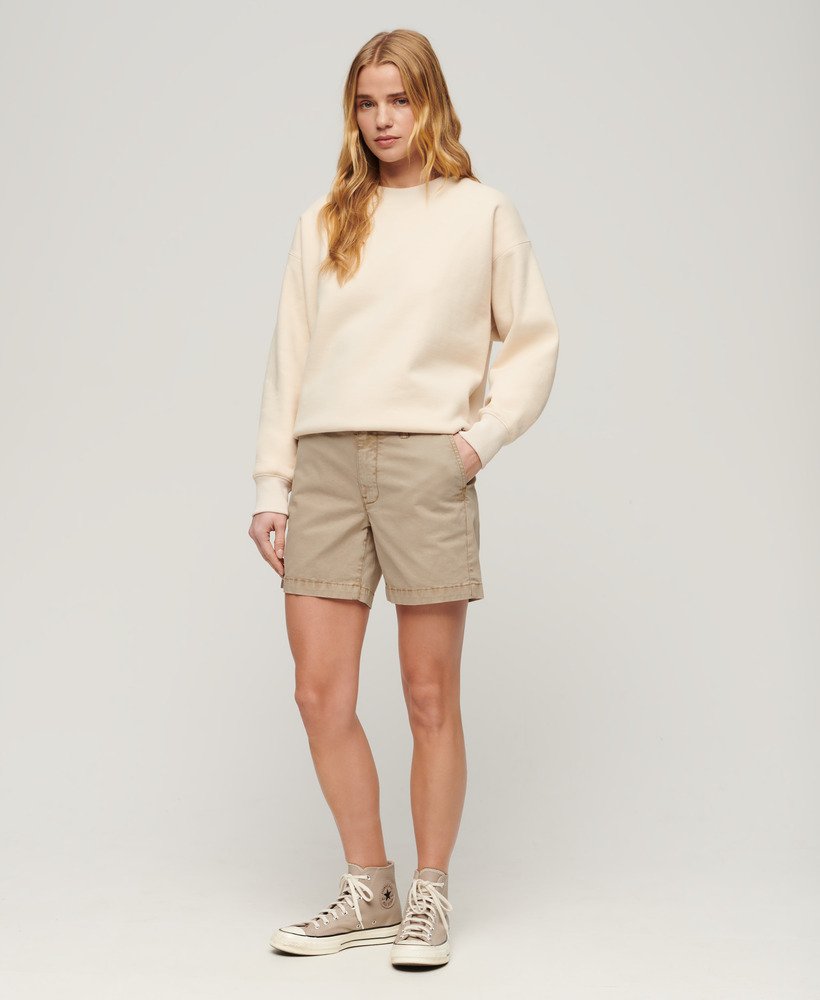 klasyczne szorty chino w kolorze stonewash taupe brown