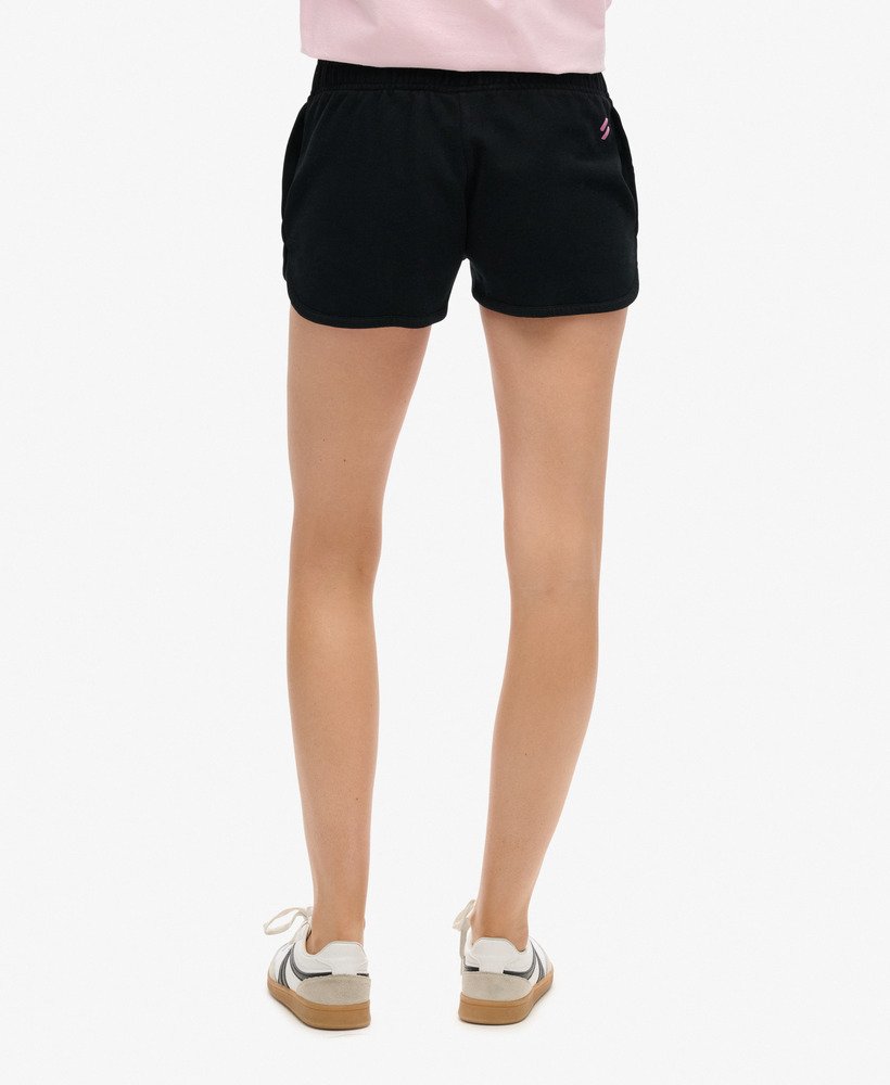 spodenki sportowe z logo racer w kolorze czarnym