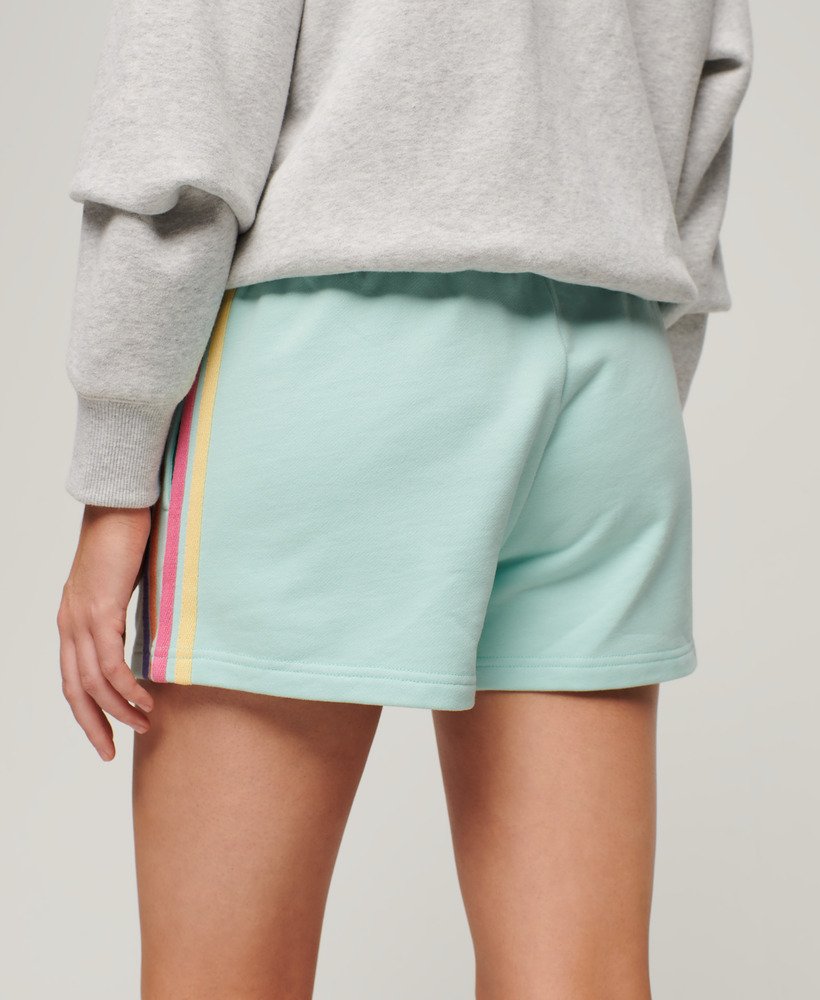 szorty z logo rainbow side stripe w kolorze szaro-zielonym