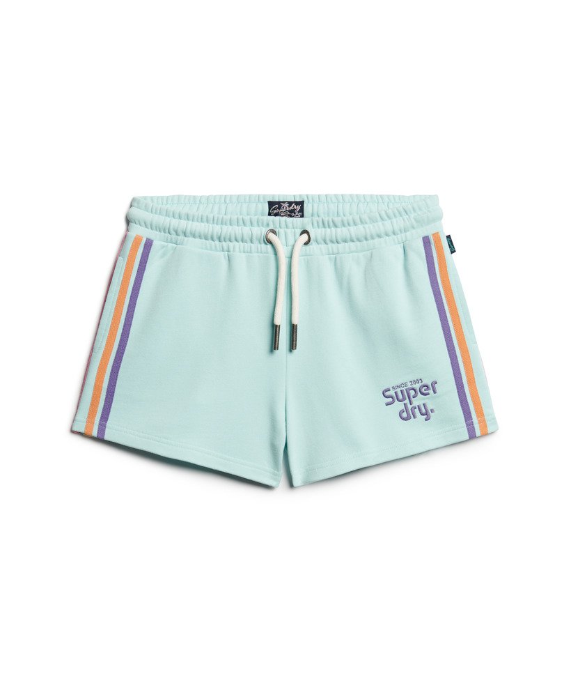 szorty z logo rainbow side stripe w kolorze szaro-zielonym