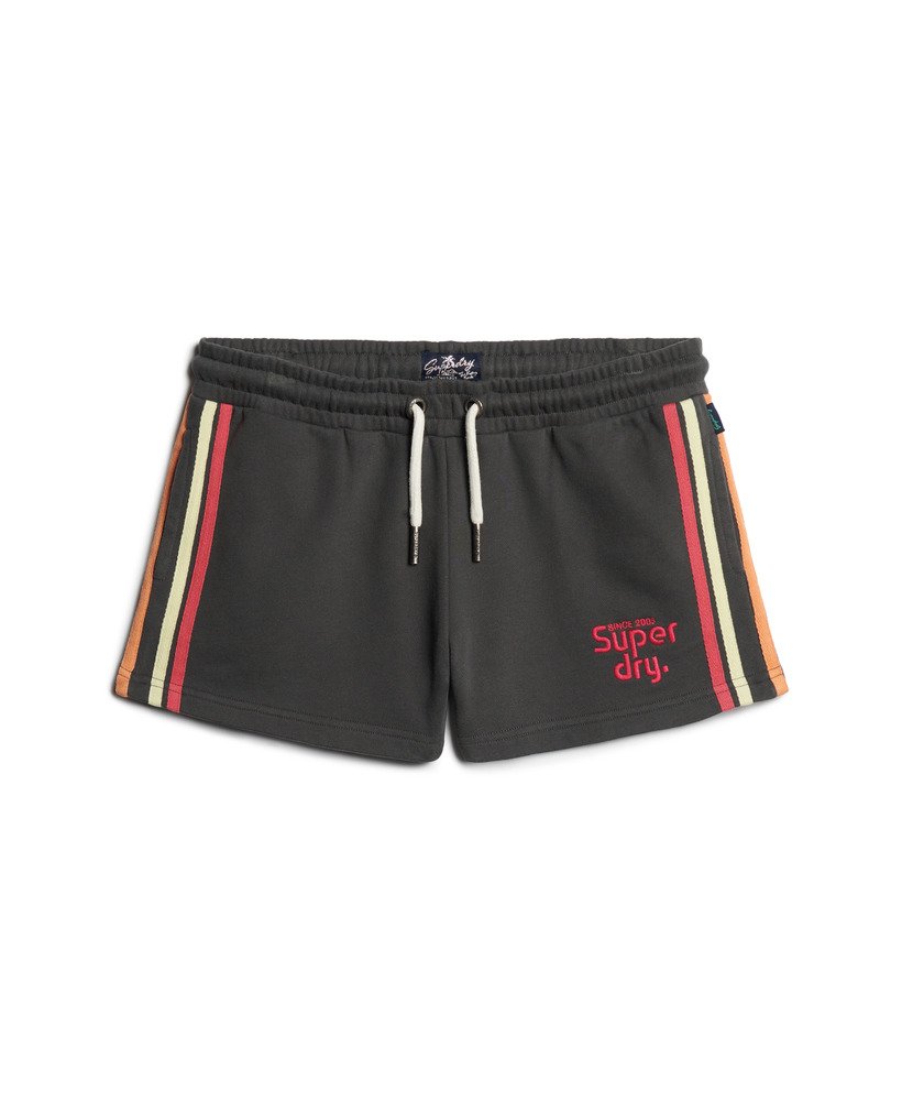 szorty z logo rainbow side stripe w kolorze spranej czerni