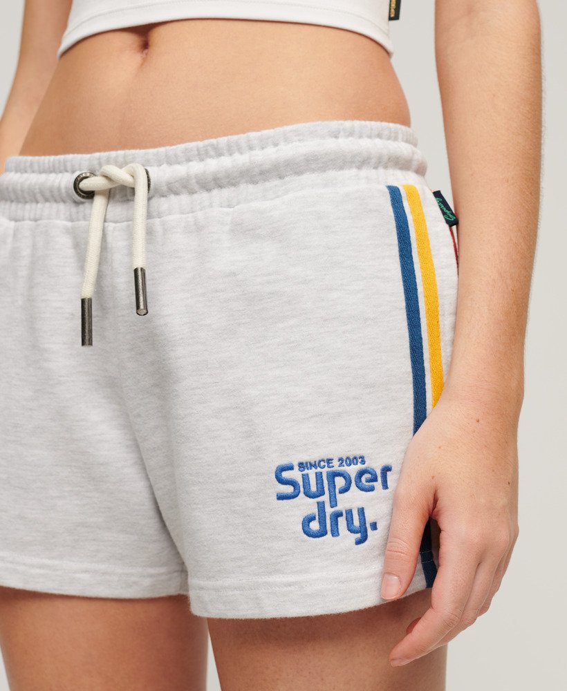 szorty z logo rainbow side stripe w kolorze ice grey marl