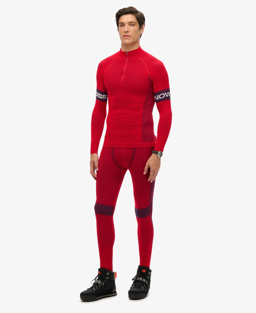 bezszwowe legginsy z warstwą bazową w kolorze hike red