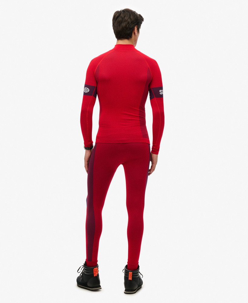 bezszwowe legginsy z warstwą bazową w kolorze hike red