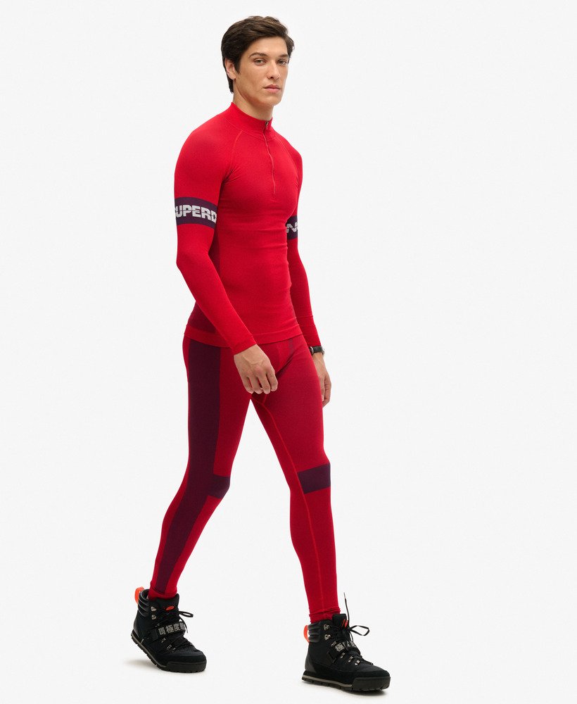 bezszwowe legginsy z warstwą bazową w kolorze hike red