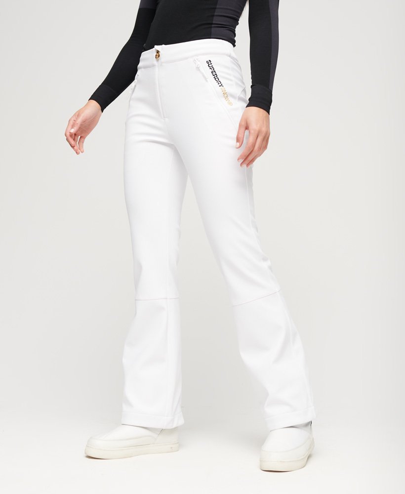 spodnie narciarskie softshell slim w kolorze biaŁym