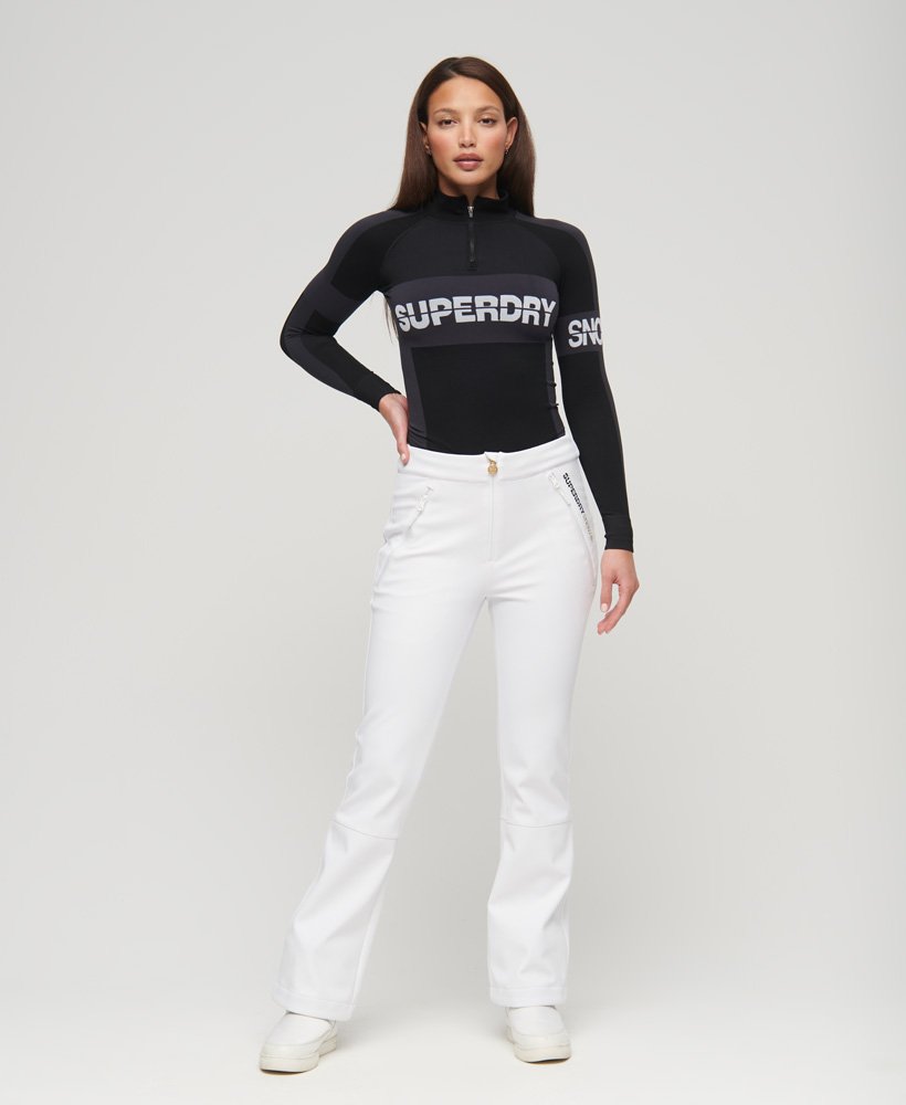 spodnie narciarskie softshell slim w kolorze biaŁym