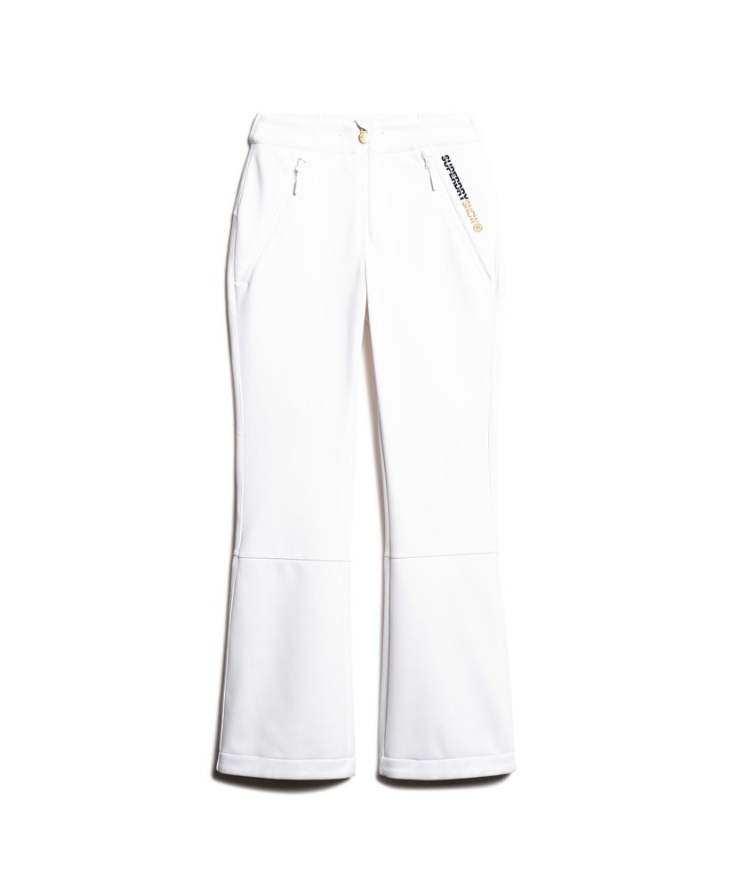 spodnie narciarskie softshell slim w kolorze biaŁym