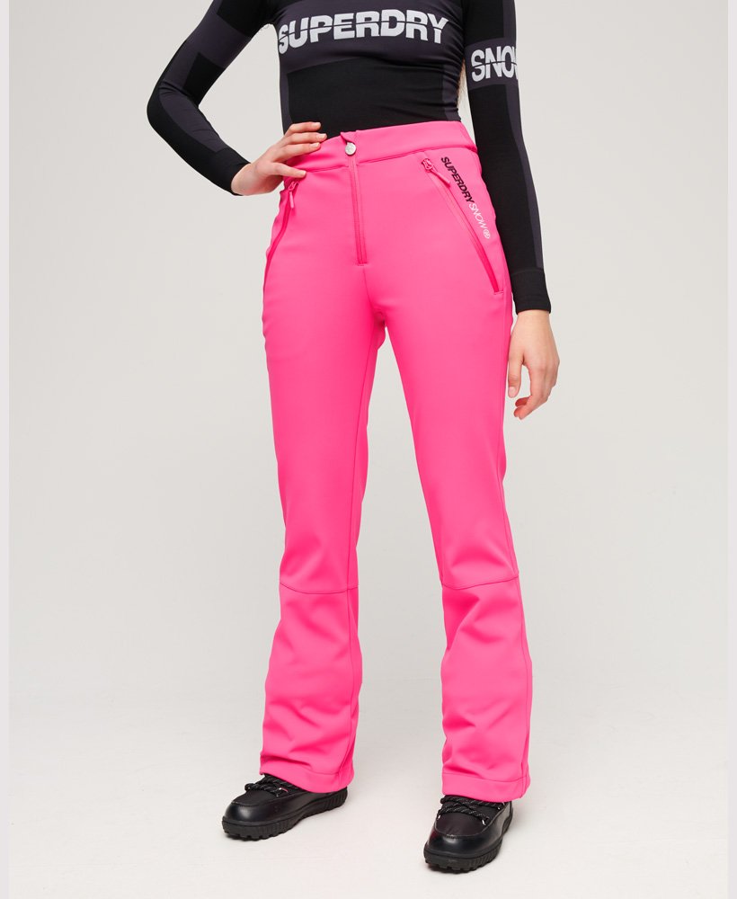 spodnie narciarskie typu softshell slim w kolorze hyper magenta pink