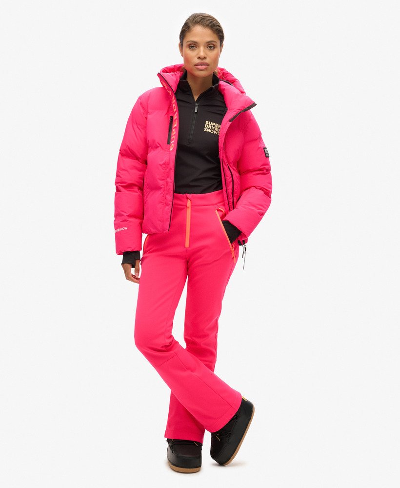 spodnie narciarskie typu softshell slim w kolorze hyper fire pink