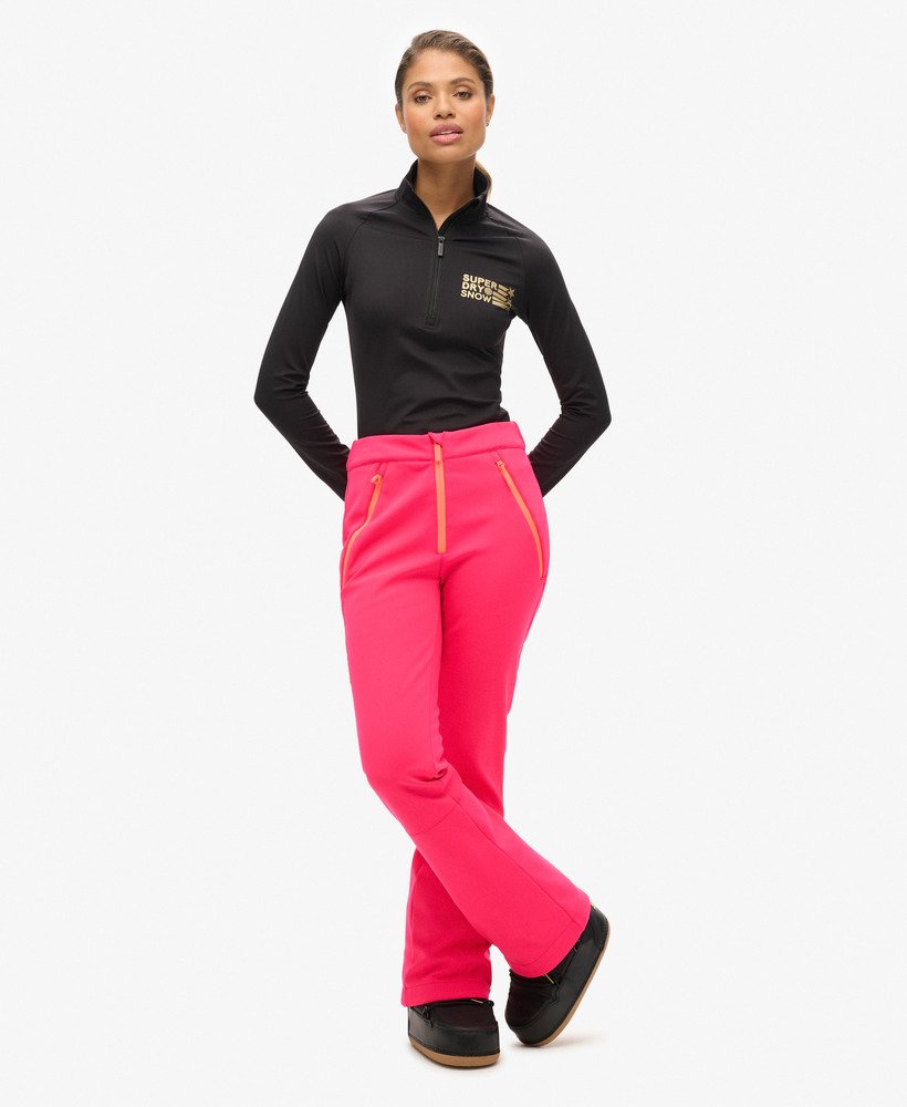 spodnie narciarskie typu softshell slim w kolorze hyper fire pink
