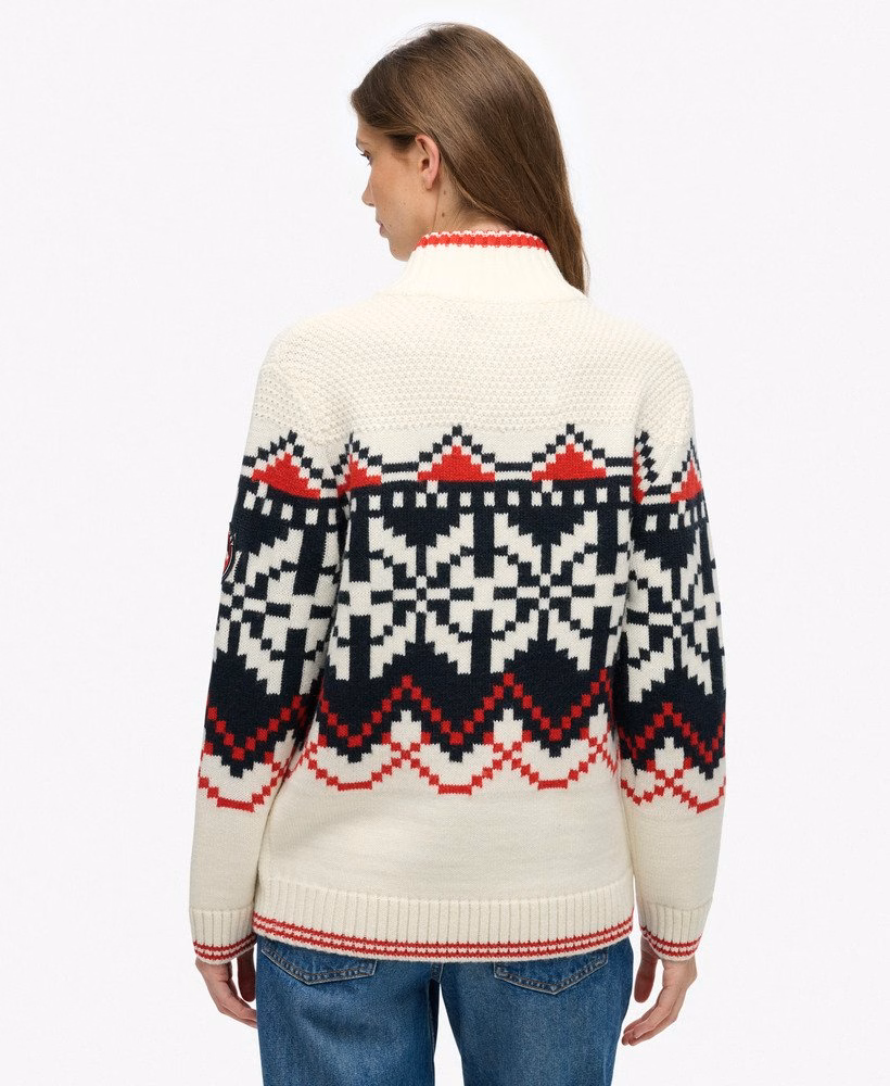 Sweter z półzamkiem Intarsia