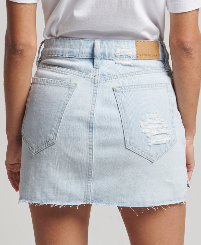 spódnica mini z jeansu w stylu vintage w kolorze jaśniejszego indygo vintage