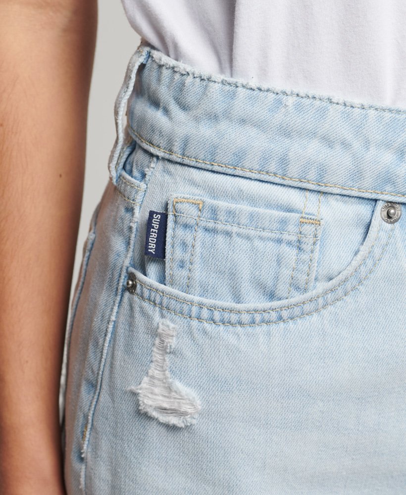 spódnica mini z jeansu w stylu vintage w kolorze jaśniejszego indygo vintage
