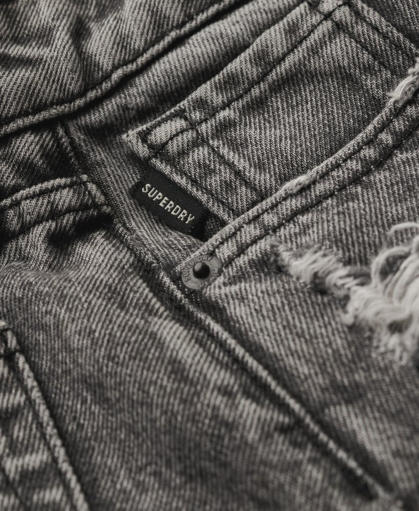 spódnica mini z jeansu w stylu vintage w kolorze spranej czerni