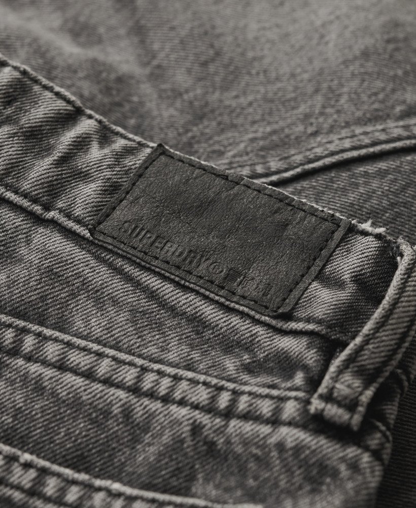 spódnica mini z jeansu w stylu vintage w kolorze spranej czerni