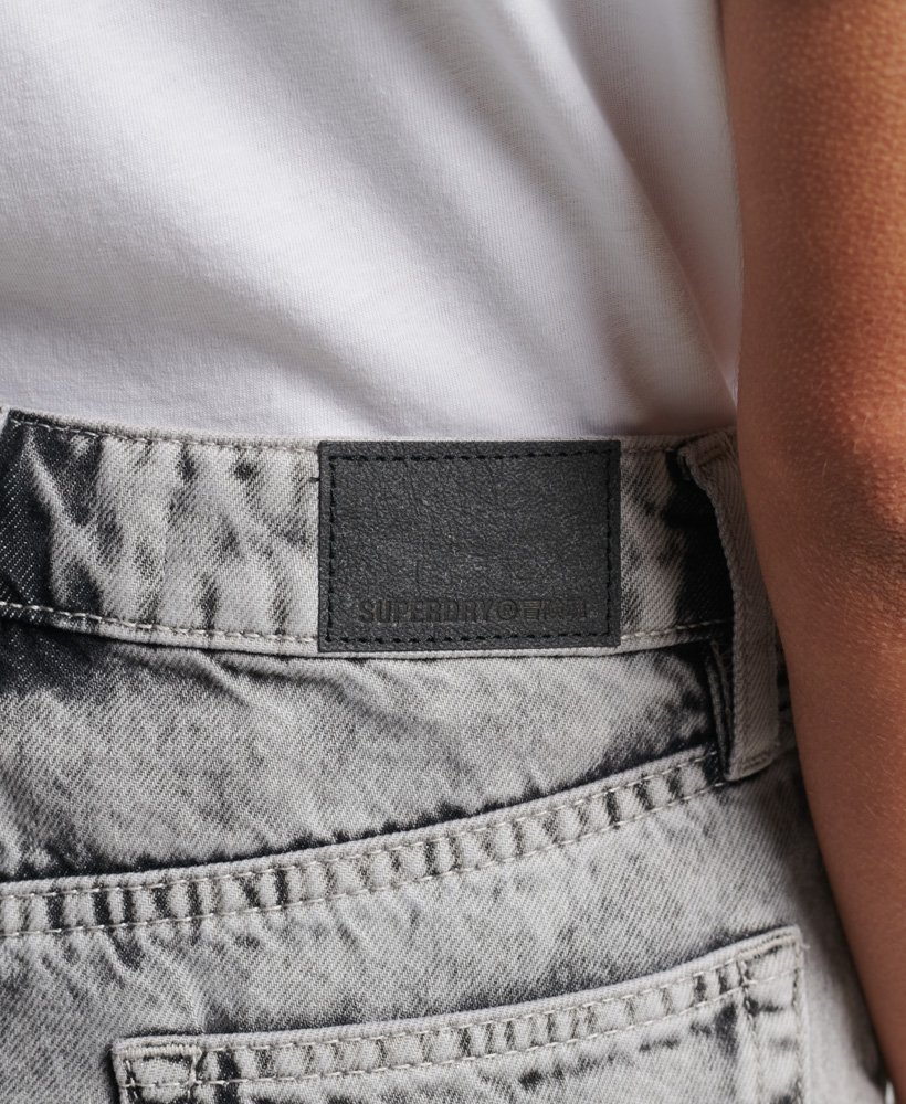 spódnica mini z jeansu w stylu vintage w kolorze szarego marmuru