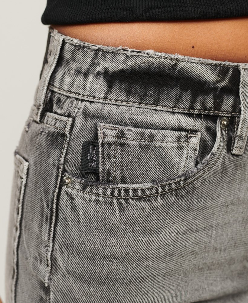 spódnica mini z jeansu w stylu vintage w kolorze czarnego marmuru