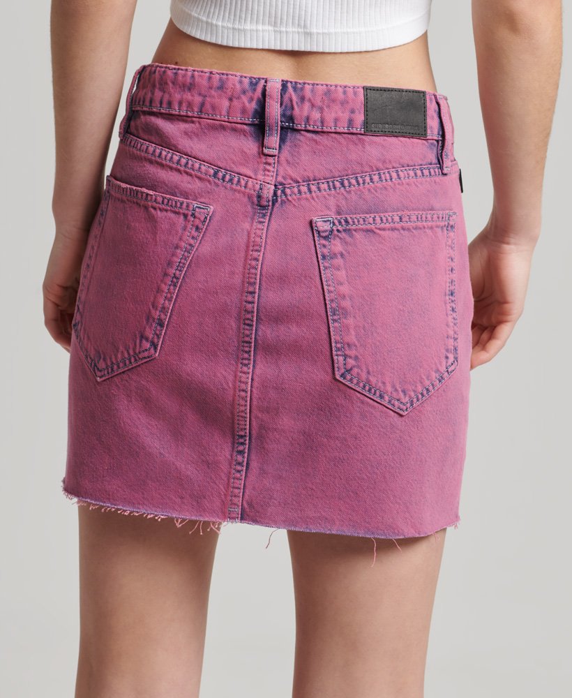spódnica mini z jeansu w kolorze ciemnoróżowego marmuru