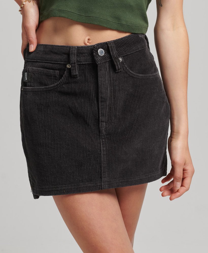 spódnica mini z kordu w kolorze bison black