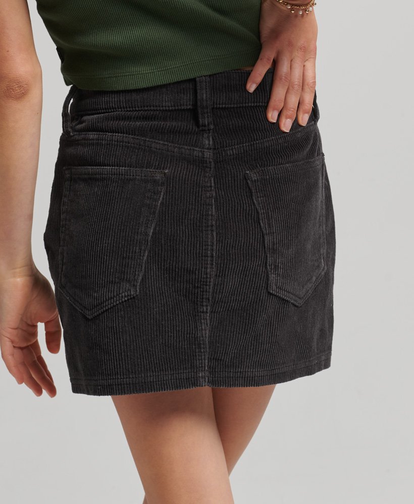 spódnica mini z kordu w kolorze bison black
