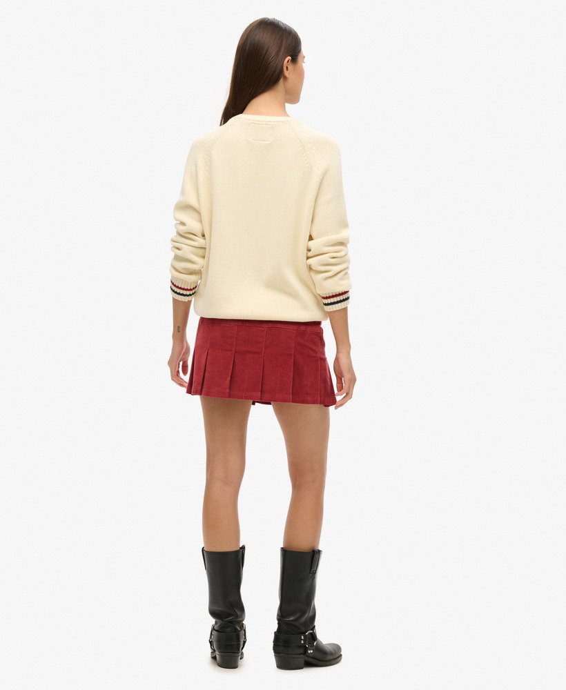 spódnica mini z plisą w stylu vintage w kolorze merlot