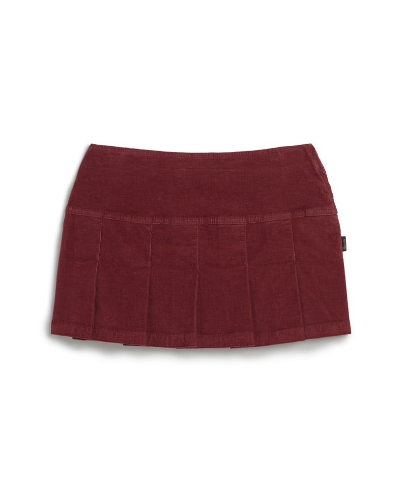 spódnica mini z plisą w stylu vintage w kolorze merlot