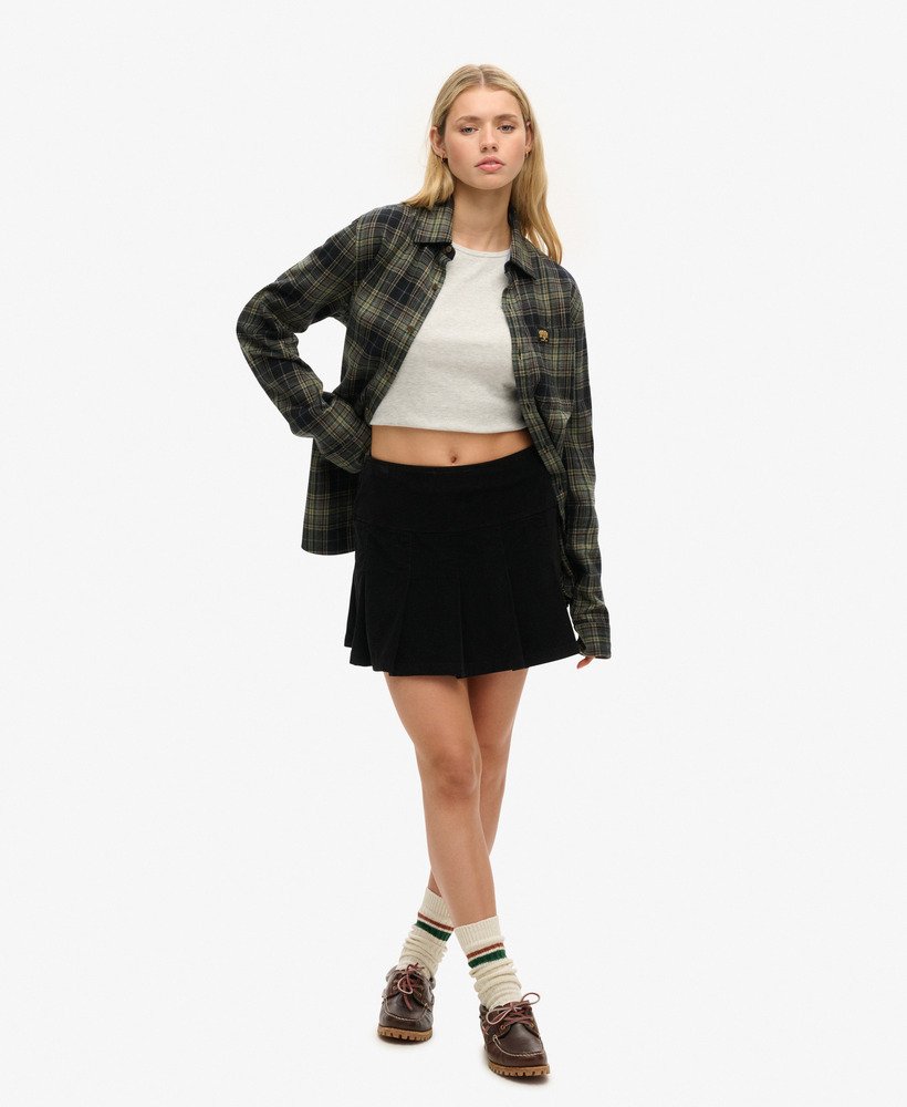 spódnica mini z plisą w stylu vintage w kolorze bison black