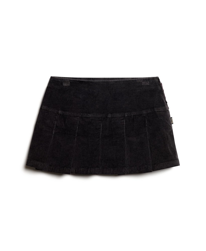spódnica mini z plisą w stylu vintage w kolorze bison black