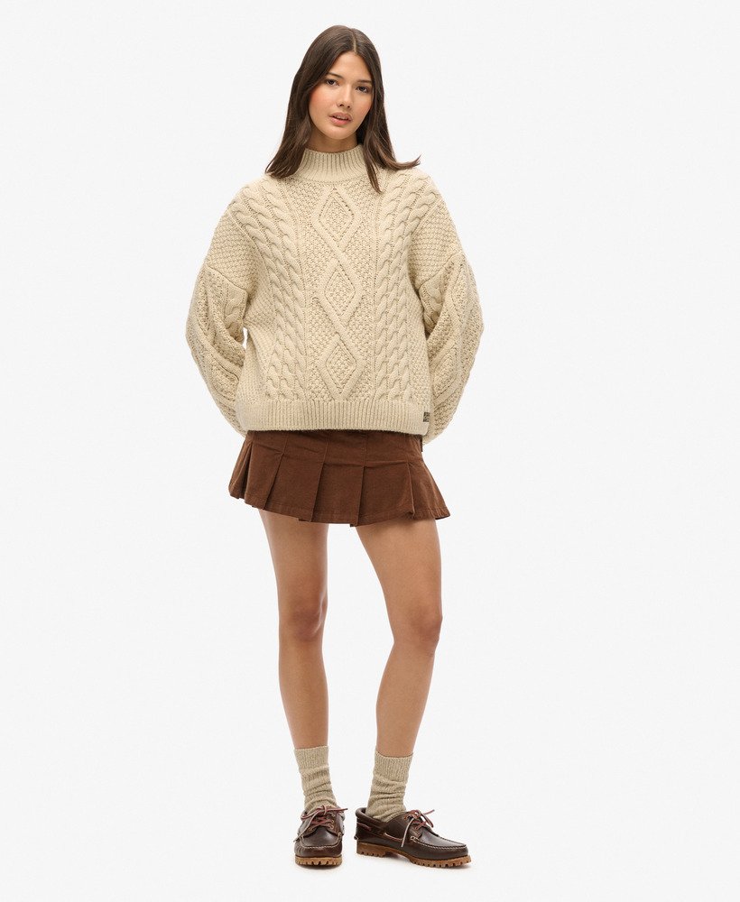 spódnica mini z plisą w stylu vintage w kolorze kasztanowym