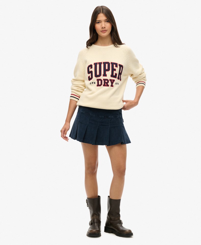 spódnica mini z plisami w stylu vintage w kolorze nautical navy