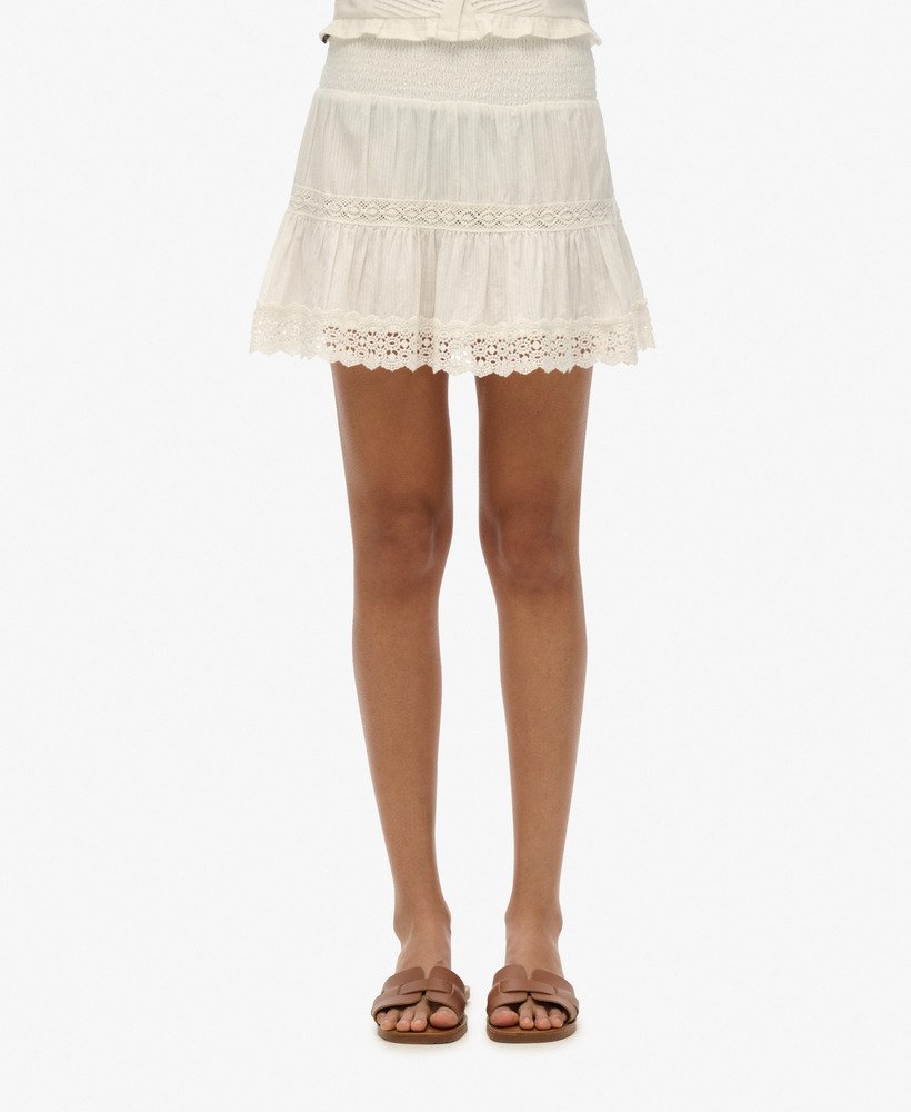spódnica mini ibiza lace mix w kolorze off white
