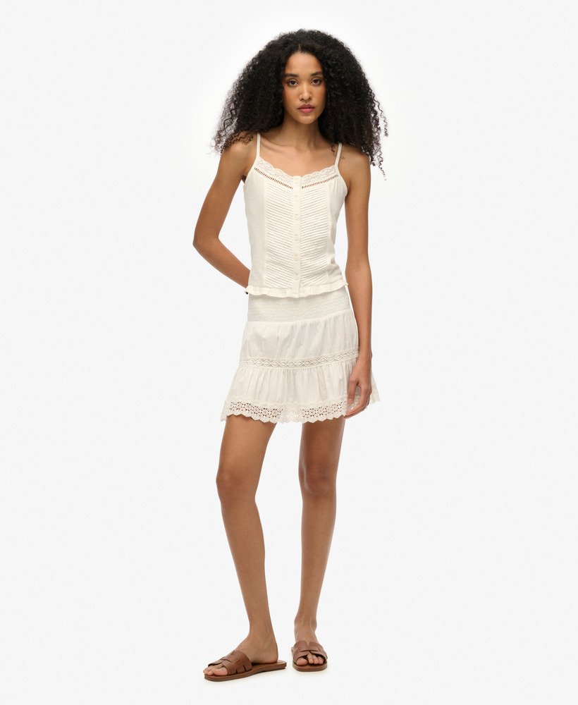 spódnica mini ibiza lace mix w kolorze off white
