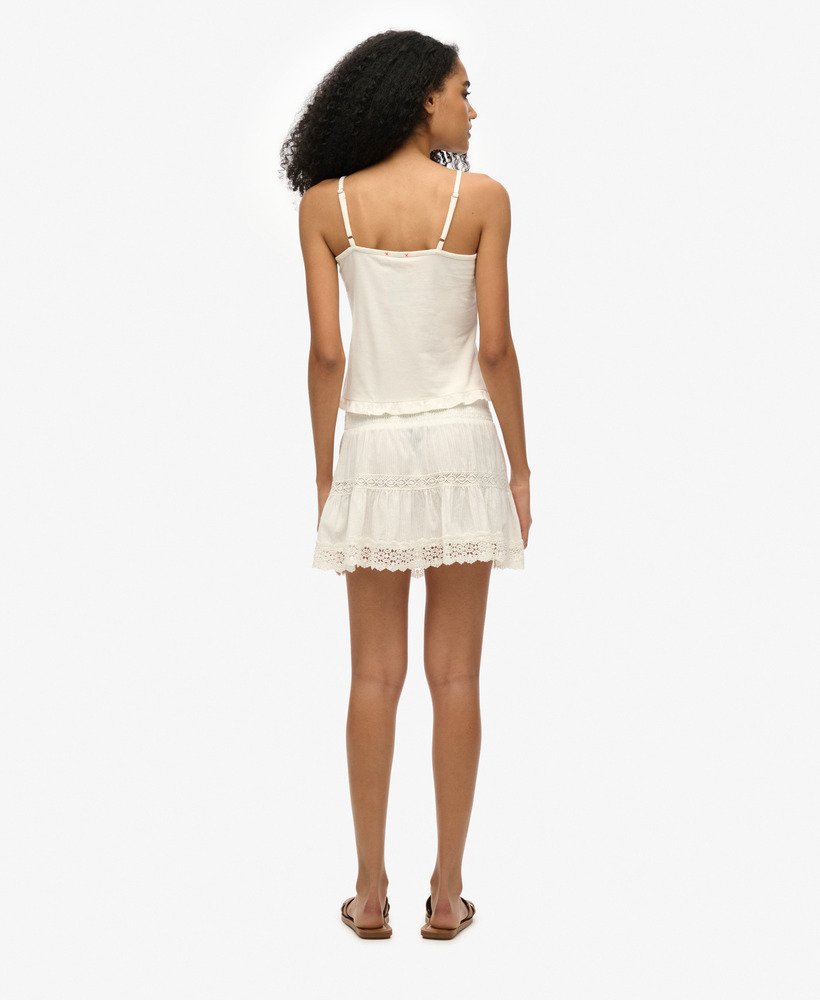 spódnica mini ibiza lace mix w kolorze off white